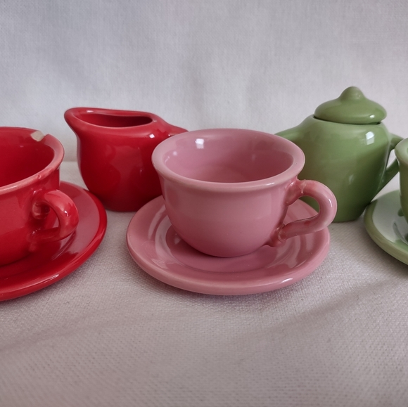 Kids Porcelain Tea Set Miniature Toys Girls Playset Roleplay Tea Time Princess - Picture 4 of 6